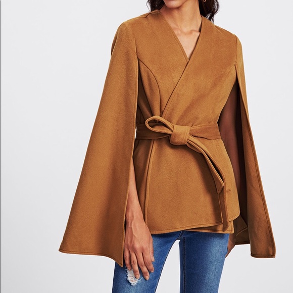 suede cape coat